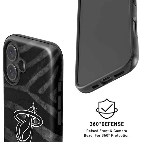 NBA Miami Heat Black Animal Print iPhone 16 Plus Magsafe Impact Case